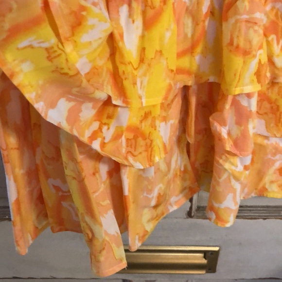 TART elastic waist V neck sunshine color mini dress Size M sleeveless - Picture 4 of 11